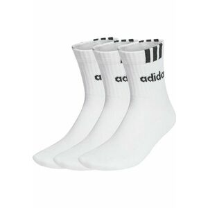 Set 3 perechi sosete 3-Stripes Linear Half-Crew Cushioned - alb - imagine