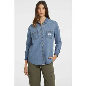 Camasa din denim cu buzunare pe piept - Albastru imagine