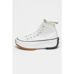 Tenisi flatform de piele cu logo - Alb optic imagine