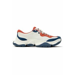 Pantofi sport cu piele si garnituri din piele nabuc Karst 2 - Alb/Albastru imagine
