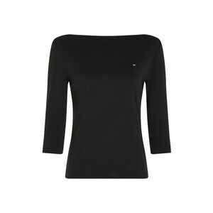 Bluza slim-fit de bumbac cu maneci trei sferturi - Negru imagine