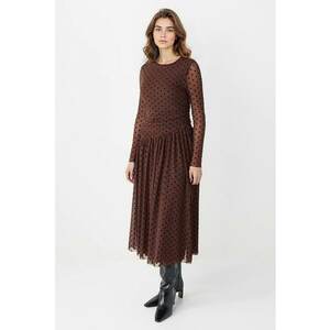 Rochie evazata cu buline - Maro imagine
