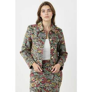 Sacou cu nasturi si imprimeu floral - Multicolor imagine