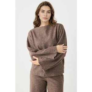 Bluza de trening cu maneci cazute - Maro melange imagine