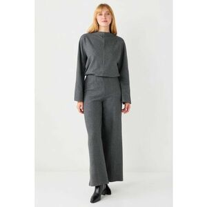 Bluza de trening cu maneci cazute - Gri inchis melange imagine