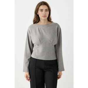 Bluza cu maneci cazute - Gri melange imagine