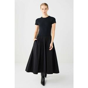 Rochie lunga cu buzunare - Negru imagine
