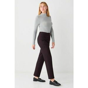 Pantaloni conici cu talie inalta si pliuri - Violet imagine