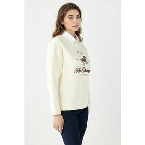 Bluza de trening din amestec de modal cu broderie - Crem imagine