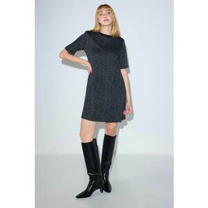 Rochie scurta dreapta - Negru/Maro imagine