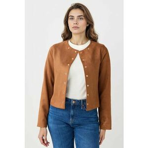 Jacheta uni cu capse - Caramel imagine