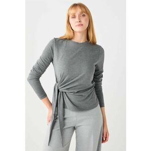 Bluza cu detaliu innodat - Gri melange imagine