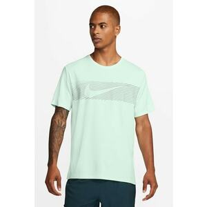 Tricou cu detalii fosforescente pentru alergare Miler Flash - Verde pal imagine