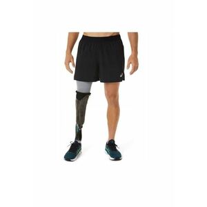 Pantaloni scurti barbati negru - material poliester - constructie dubla - pentru alergare - imagine