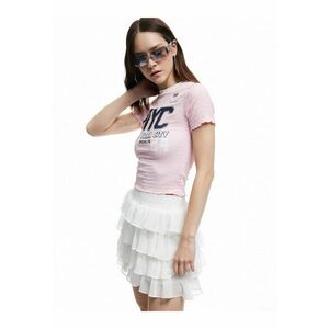 Fusta mini de sifon - Alb imagine