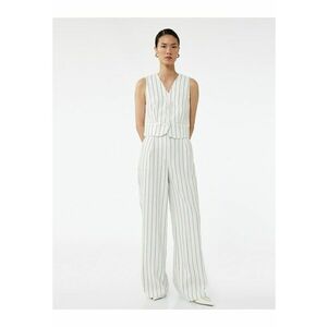 Pantaloni eleganti cu croiala ampla - Alb imagine