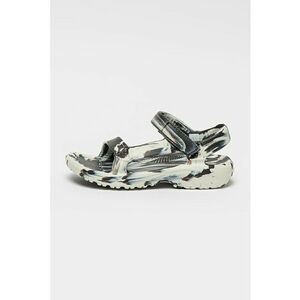 Sandale de piele ecologica cu velcro Hurricane - Alb fildes/Negru imagine