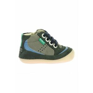 Pantofi de piele intoarsa cu sireturi - Verde inchis/Albastru imagine