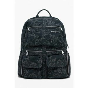 Rucsac din denim cu detaliu logo - Alb/Negru stins imagine