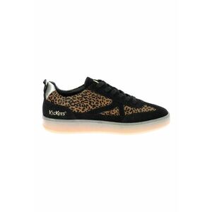 Pantofi sport de piele cu animal print - Negru/Maro imagine