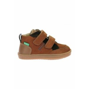 Pantofi din piele cu inchidere velcro - Maro scortisoara imagine
