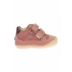 Pantofi de piele si piele intoarsa cu inchidere velcro - Roz prafuit imagine