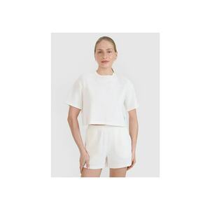 Tricou sport dama - Bumbac - Crop - Alb imagine