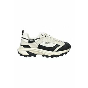 Pantofi sport de piele cu garnituri de plasa - Negru/Crem imagine