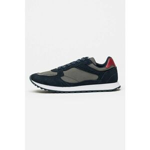 Pantofi sport cu garnituri din piele intoarsa New Runner - Gri inchis/Bleumarin imagine