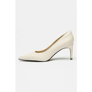 Pantofi din piele cu varf ascutit - Crem imagine