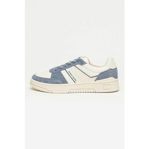 Pantofi sport din piele cu insertii din material textil - Albastru prafuit imagine