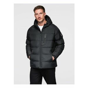Geaca matlasata izolata cu maneci raglan OM-JAHP-0302 - Negru imagine