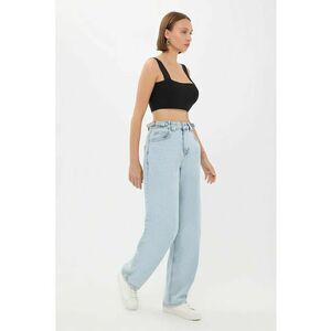 Blugi dama - Mom Fit - talie inalta - denim - albastru deschis imagine