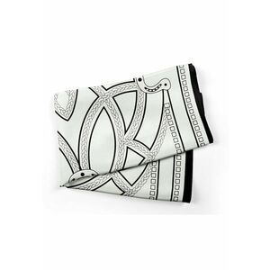 Esarfa alba din vascoza cu elemente grafice abstracte imagine