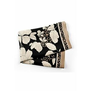 Esarfa cu model floral - negru - 70x70cm imagine