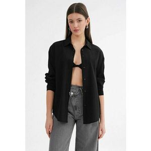 Camasa dama - Relaxed Fit - negru - textil imagine