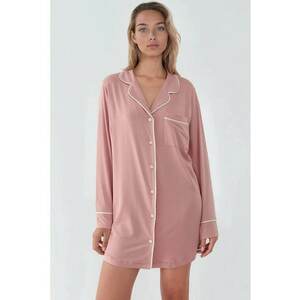 Rochie pijama mini - extra moale - roz pudrat - jerseu imagine