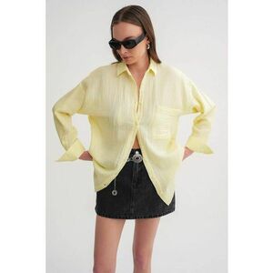 Camasa dama - camasa supradimensionata - galben chihlimbar - textil imagine