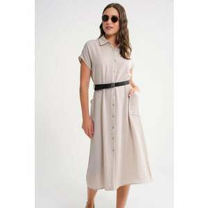 Rochie Midi - Detaliu Curea - Guler cu Nasturi - Piatra Naturala - Textil imagine