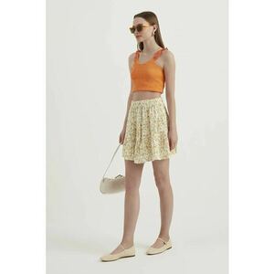 Fusta mini dama textil - model floral - multicolor imagine