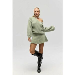 Fusta fusta mini plisata - verde - tricot imagine