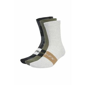 Sosete din amestec de bumbac pentru drumetii Terrex - Alb/Negru/Verde masliniu imagine