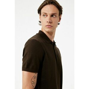 Tricou polo cu model uni - Maro inchis imagine