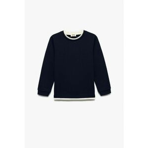 Bluza de trening cu insertii contrastante - Alb/Bleumarin imagine