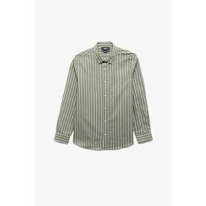 Camasa regular-fit cu dungi - Alb/Verde sparanghel imagine