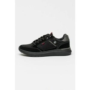 Pantofi sport cu segmente de piele intoarsa - Negru stins imagine