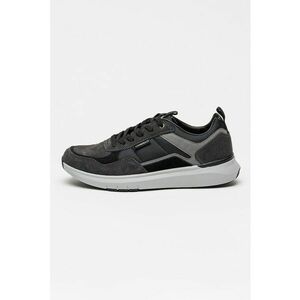 Pantofi sport cu insertii de piele intoarsa - Gri antracit imagine