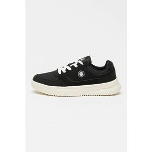 Pantofi sport cu insertii de piele intoarsa - Negru stins imagine