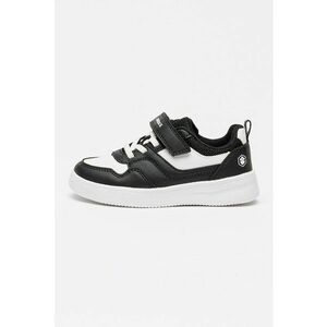 Pantofi sport cu insertii de plasa si velcro - Alb/Negru imagine