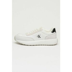 Pantofi sport din piele cu garnituri din material textil - Alb optic imagine